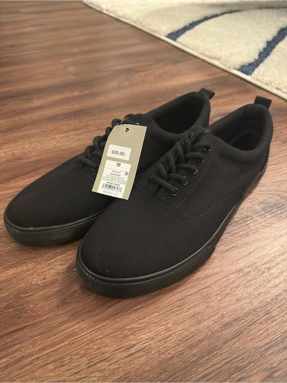 Goodfellow & Co Men's Classic Black Canvas Sneakers - Casual Low-Top